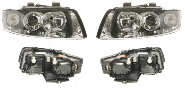 0b9ef294629a9cb8dc39f39ee1ba6ee9.jpg KOMPLET REFLEKTORÓW LAMP PRZEDNICH AUDI A4 B6 2002-2004 KSENON D1S + H7 LEWA + PRAWA