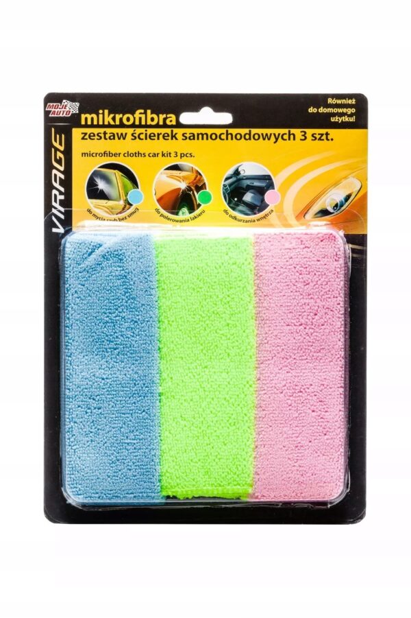 Miękkie Ściereczki z mikrofibry do kokpitu karoserii Clean Virage 3 szt