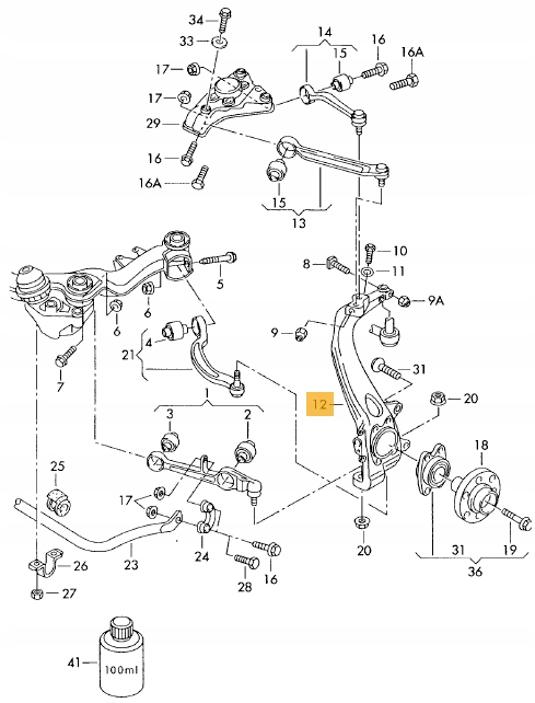 Nowa Zwrotnica zawieszenie koła prawa Audi A4 B6 B7 Seat Exeo SRL